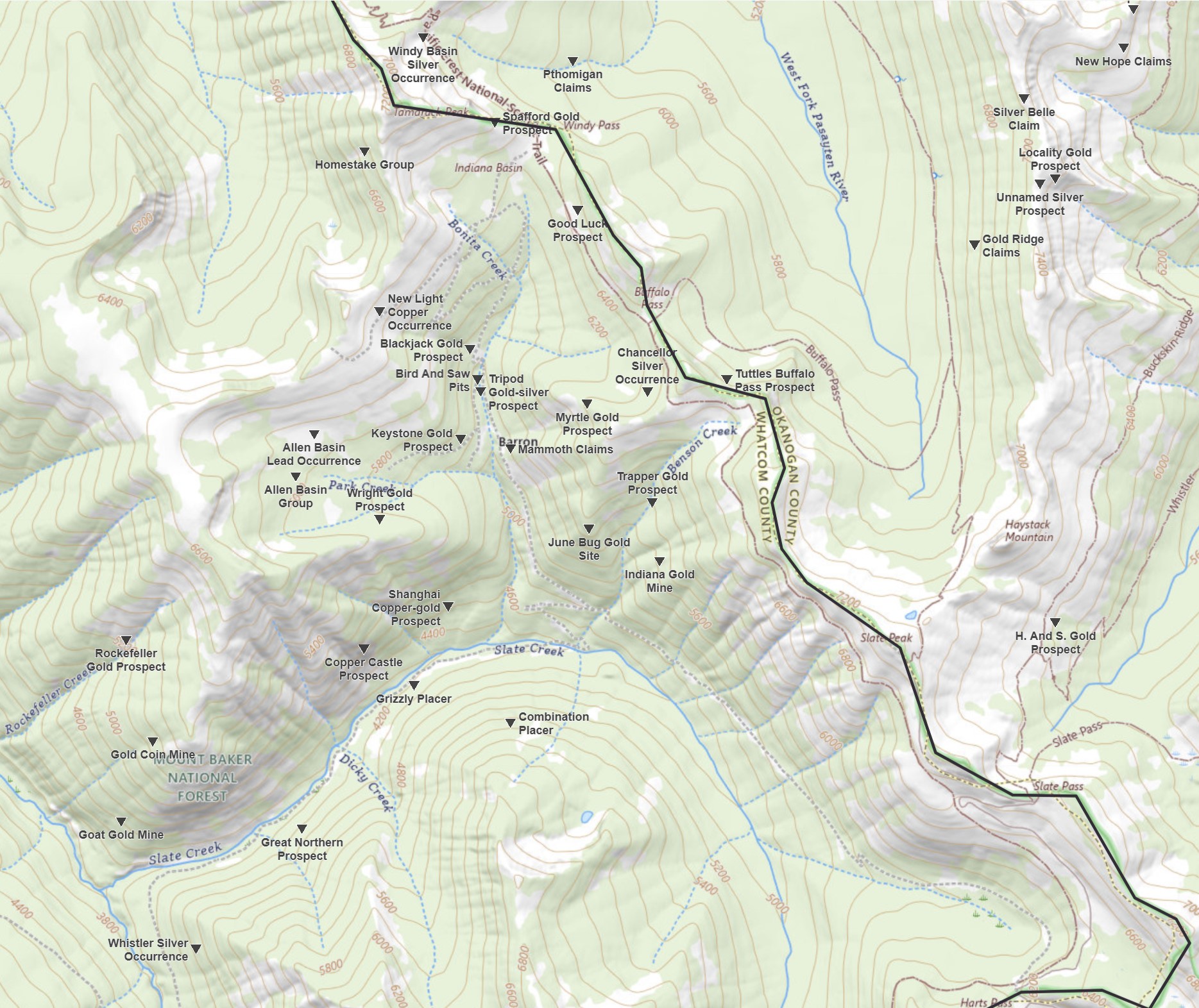 Mines in the area
